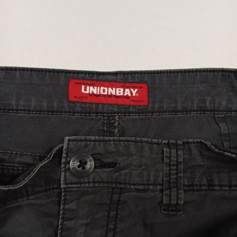 Unionbay Mens Size 32 Charcoal Gray Cargo Shorts Stretch Casual Outdoor